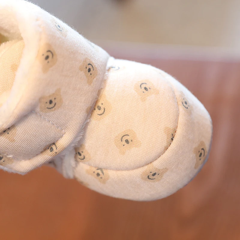 Color: Red, Baby Age: 7-12 Months - Winter New Cute Cartoon Baby Booties Boy Girl Boots Cotton Soft-Sole Non-Slip Warm Toddler First Walkers Infant Crib Shoes