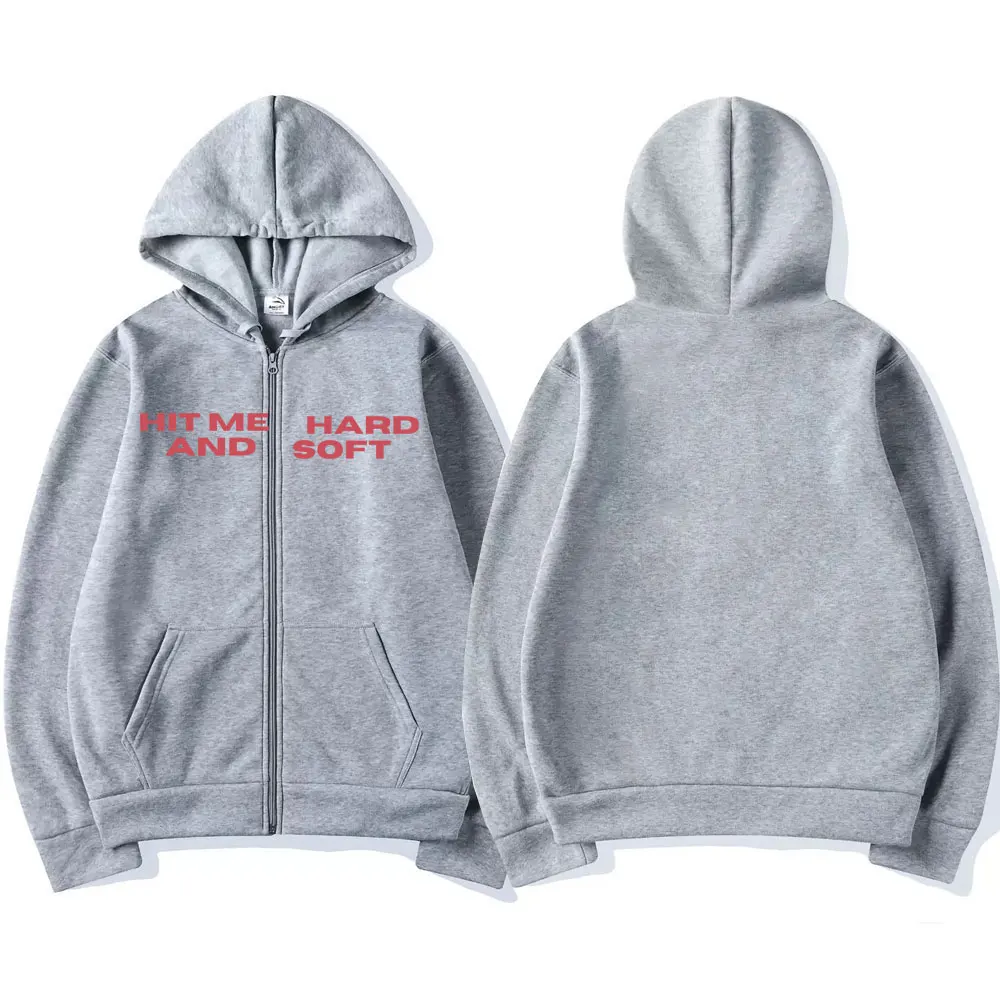 Color: Yellow, Size: XXXL - Hit Me Hard and Soft 2025 Tour Zipper Hoodies Fans Gift Men Women Clothing Pullovers Fashion Hip Hop Zip Up Sweatshirts Jackets