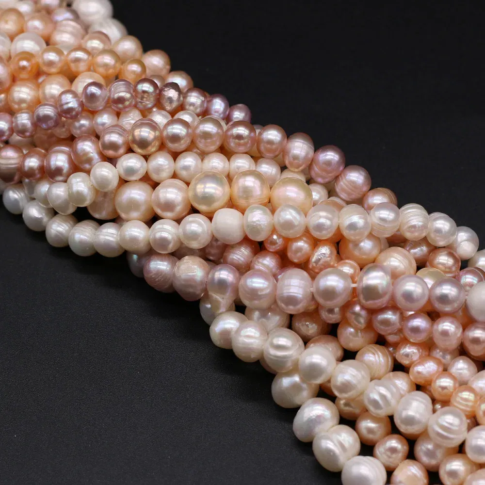 Color: PURPLE, Item Diameter: 2mm - Natural Freshwater Real Pearl Beads White Fine pearls Punch Loose Beads for DIY Women Elegant Bracelet Necklace Jewelry Making