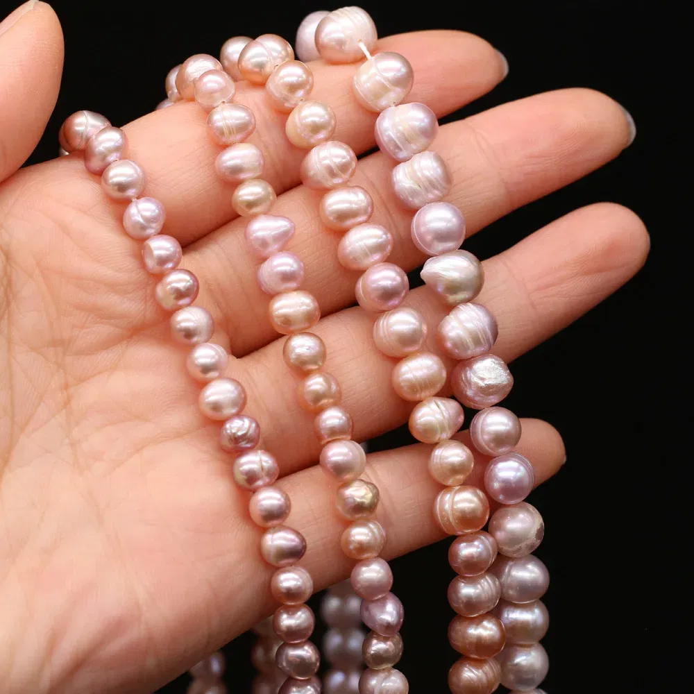 Color: PURPLE, Item Diameter: 2mm - Natural Freshwater Real Pearl Beads White Fine pearls Punch Loose Beads for DIY Women Elegant Bracelet Necklace Jewelry Making