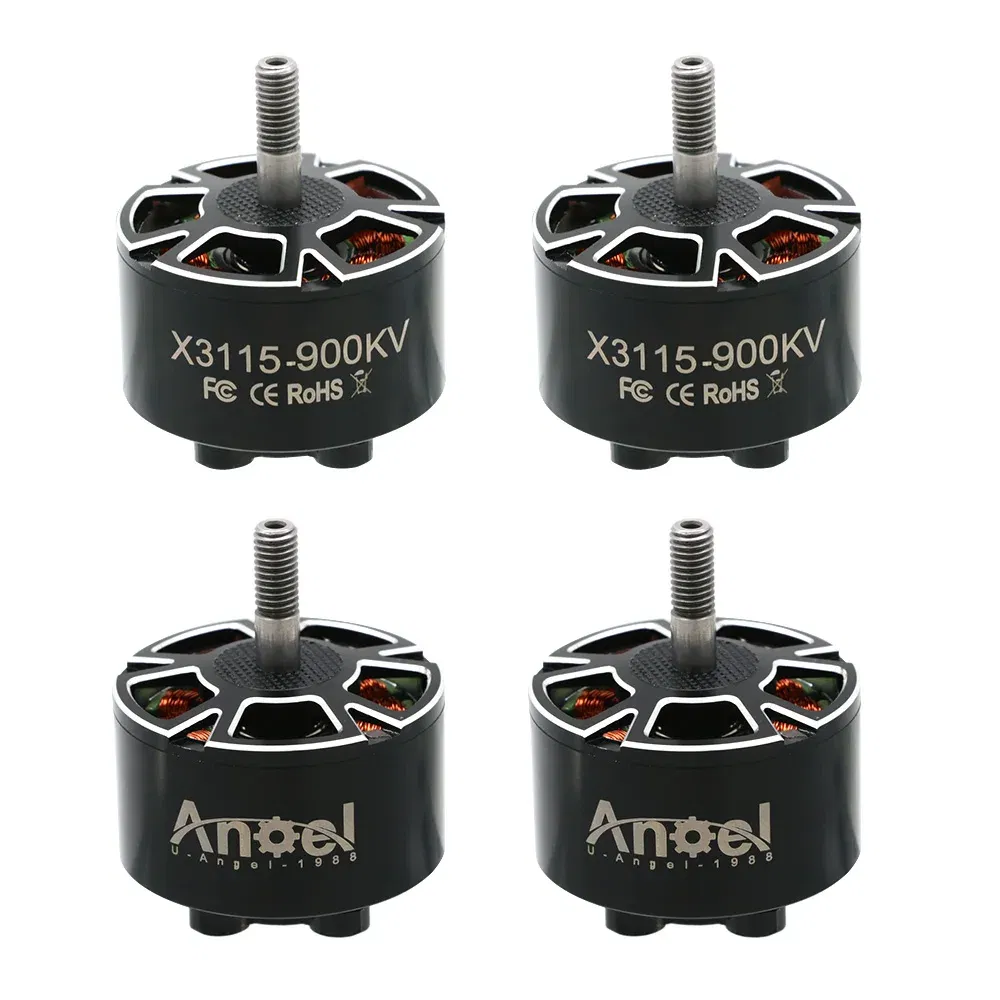 Color: black - 4pcs UAngel X3115 3115 900KV 1050KV 1200KV 6S Brushless Motor for FPV Freestyle 9inch 10inch Long Range Cinelifter RC Drones