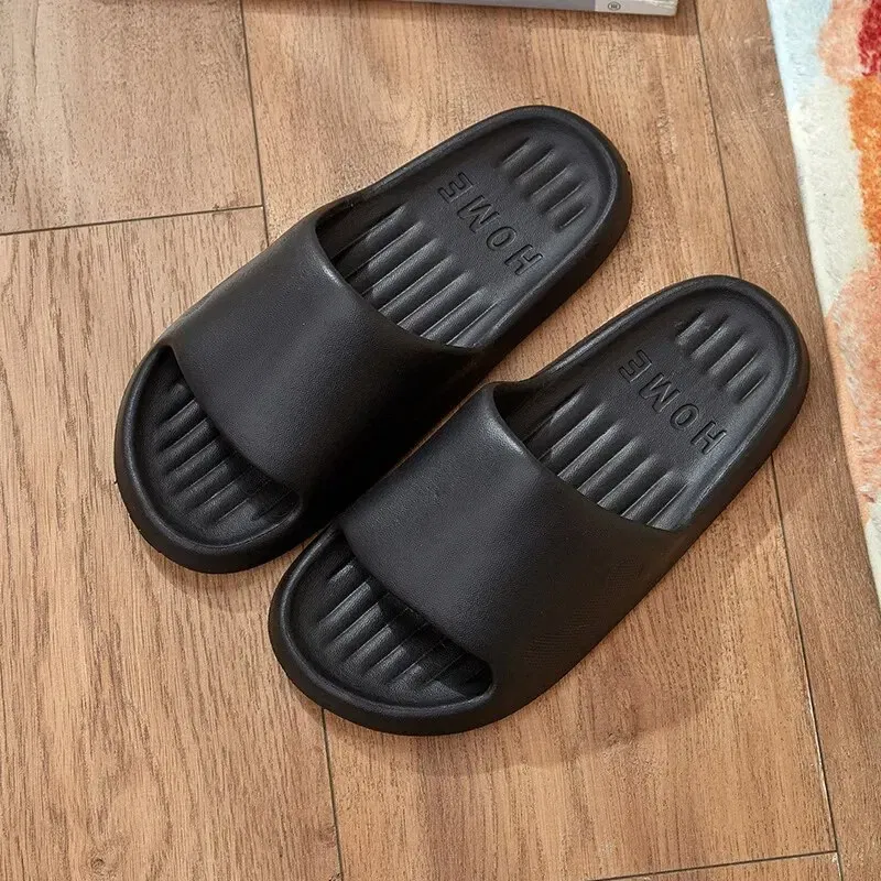 Color: Pink, Shoe Size: 40 - Soft Slippers Couples Home Outdoor Slipper Summer Women Bedroom Thick Bottom Shoes Beach Sandals Men Flip Flops Shower Shoes