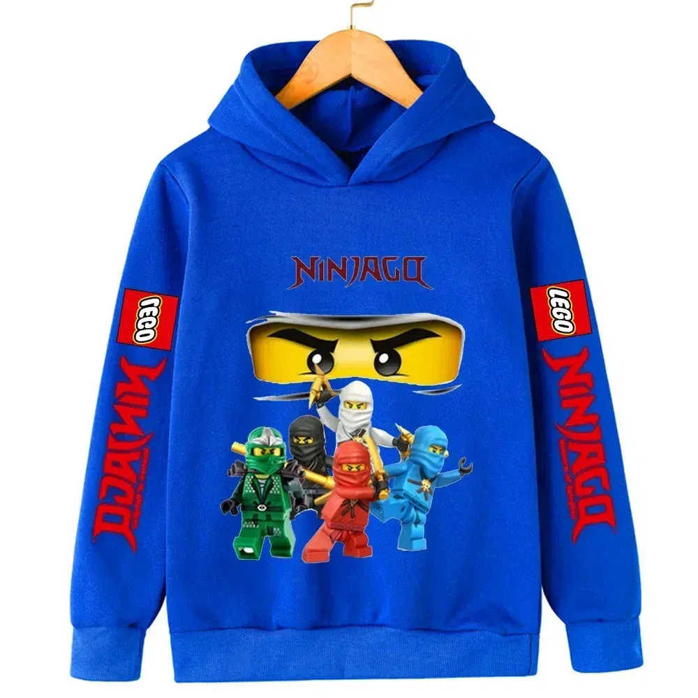 Color: army green, Kid Size: 13 - Lego Phantom Ninja Cartoon Children's Hooded Hoodies Casual Sports Sweatshirt 3-13 Year Old Boy Kid Baby Girls Clothes Pullover