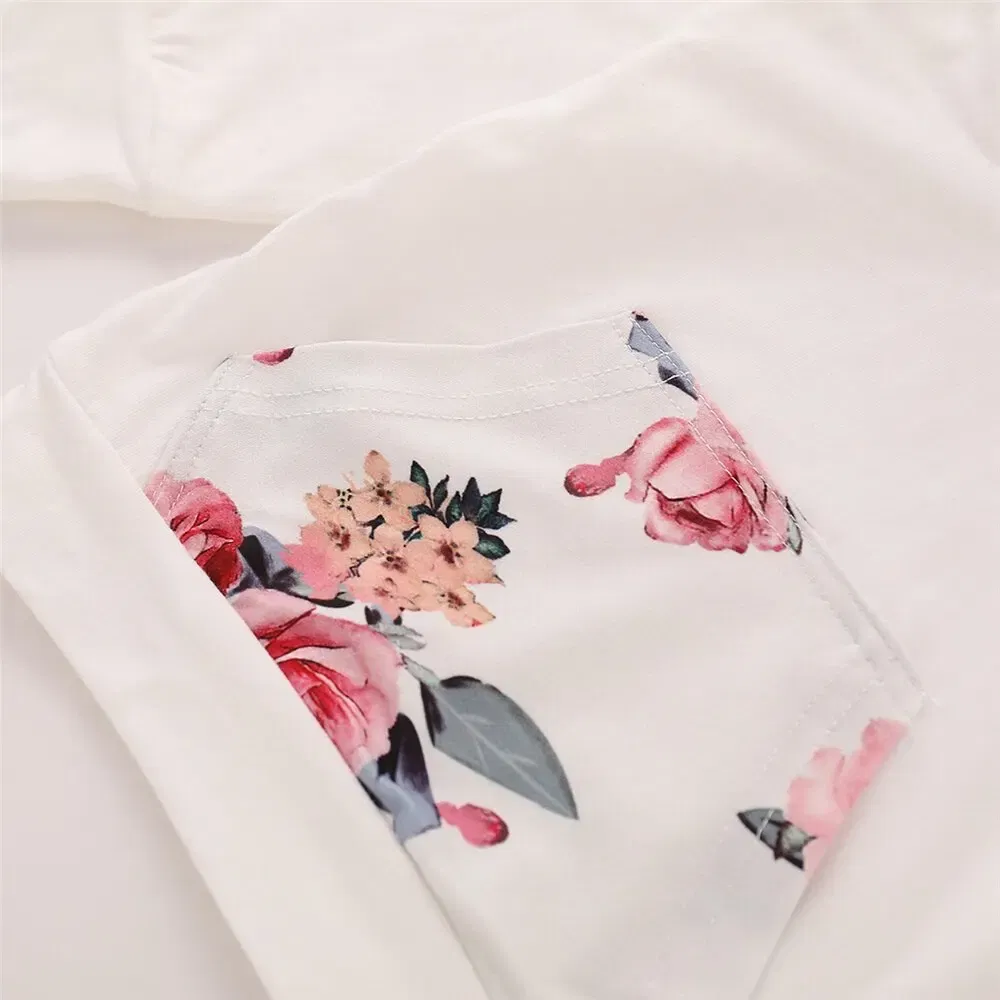 Color: Pink, Kid Size: 12M - 0-18 Months Toddler Baby Girl 3PCS Hooded Clothes Set Flowers Print Long Sleeve Top+Pant+Bowknot Headband Fashion Autumn Outfit