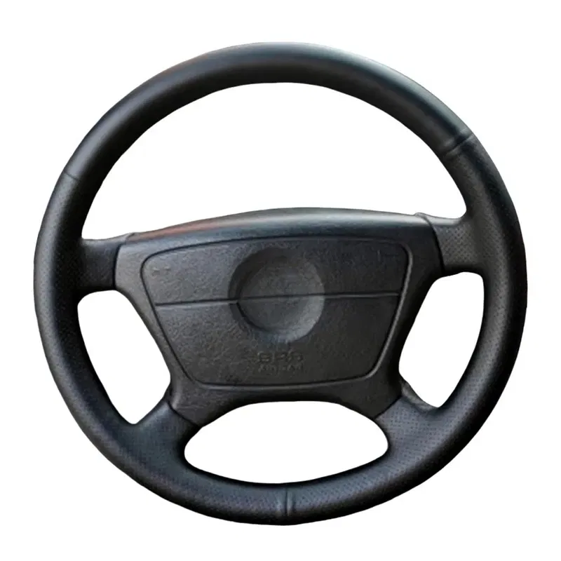 Color Name: light green - Perforated Microfiber Leather Braiding Car Steering Wheel Cover for Mercedes Benz C-Class W202 CL-Class C140 E-Class W210