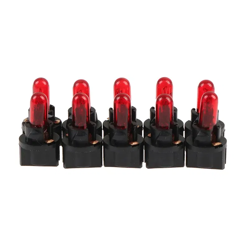 Emitting Color: Pink - 10Pcs T5 SMD LED Car Light Automobiles Light-emitting Diode Instrument Gauge Dashboard Light Bulbs Auto Interior Indicator Lamp