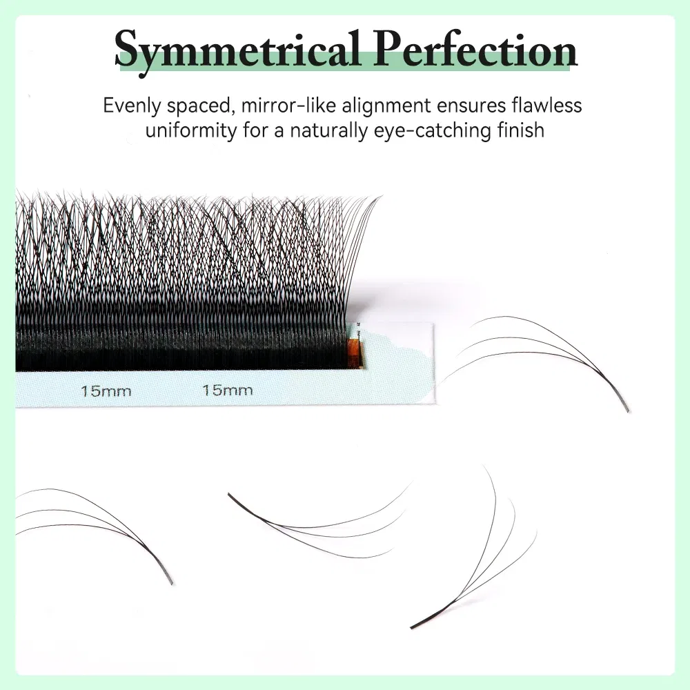 Curl: B, Thickness: 0.07mm, Length: 13mm - Yelix Smaller Opening 3D Lashes Narrow 3D W Shape Eyelash Extension Premade Volume Fan Lashes Natural Soft Eyelash
