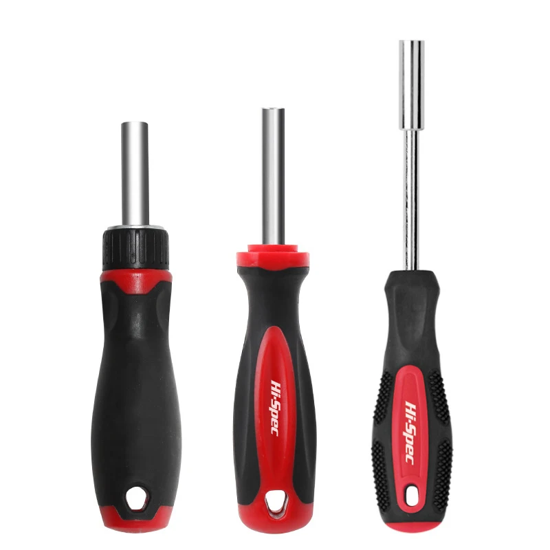 Color: Black - 1/4 (6.35mm) Ratchet Screwdriver Bit Holder Handle Multifunctional Magnetic Bit Driver for Slotted Hex Torx Phillips Bit