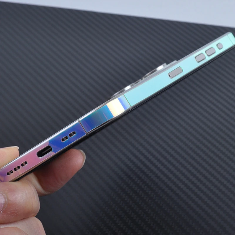 Color: Glazed - Luminous Edge Film Phone Frame Protective Sticker For IPhone 15 14 13 12 Pro Max Side Skin Anti-Scratch Border Protector