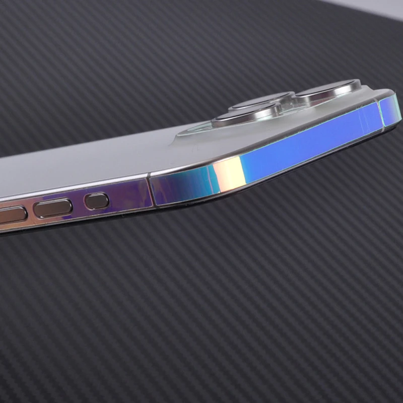 Color: Glazed - Luminous Edge Film Phone Frame Protective Sticker For IPhone 15 14 13 12 Pro Max Side Skin Anti-Scratch Border Protector