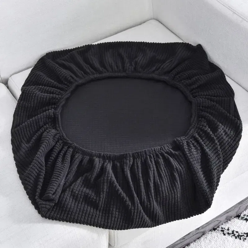 Color: WHITE, Specification: 90*180cm - Jacquard Sofa Cushion Cover for Living Room Pets Kids Furniture Protector Polar Fleece Stretch Washable Removable Couch Covers