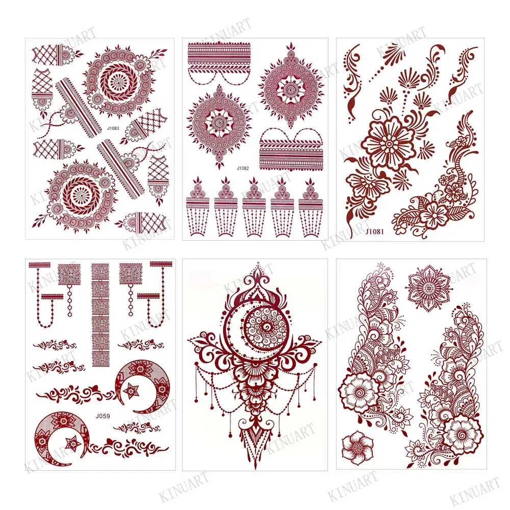 Color: Blue, Ships From: CHINA - Waterproof Temporary Tattoos for Women Henna Tattoo Stickers Mehndi Design Fake Tattoo for Hand Leg Sleeve Body Art Hena Tatoo