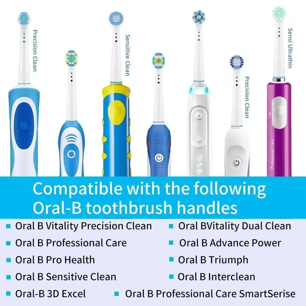 Color: Silver - Toothbrush Replacement Heads Refill for Oral B Electric Toothbrush Pro1000 Pro 3000 Pro5000 Pro7000 Vitality Floss Action