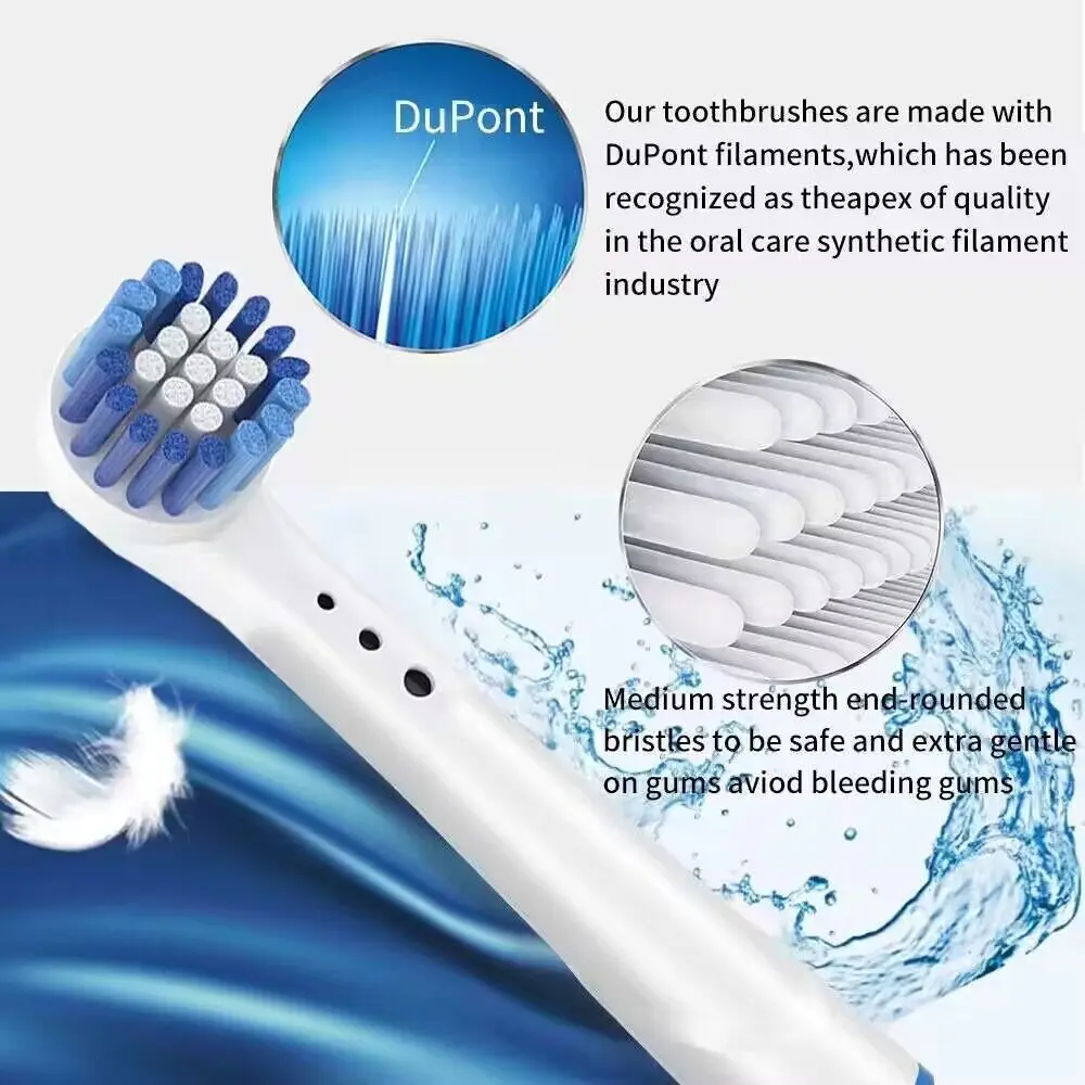 Color: Silver - Toothbrush Replacement Heads Refill for Oral B Electric Toothbrush Pro1000 Pro 3000 Pro5000 Pro7000 Vitality Floss Action
