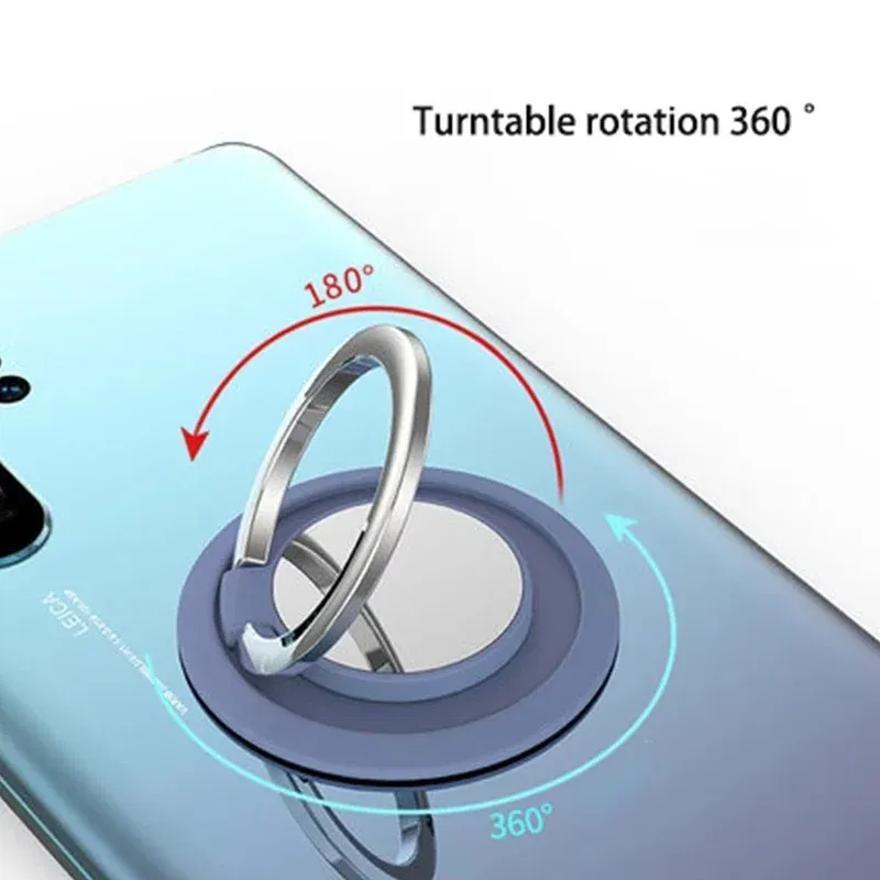 Color: Yellow - Universal Finger Ring Holder Stand Grip 360 Degree Rotating for Mobile Phone Car Magnetic Mount Phone Back Sticker Pad Bracket