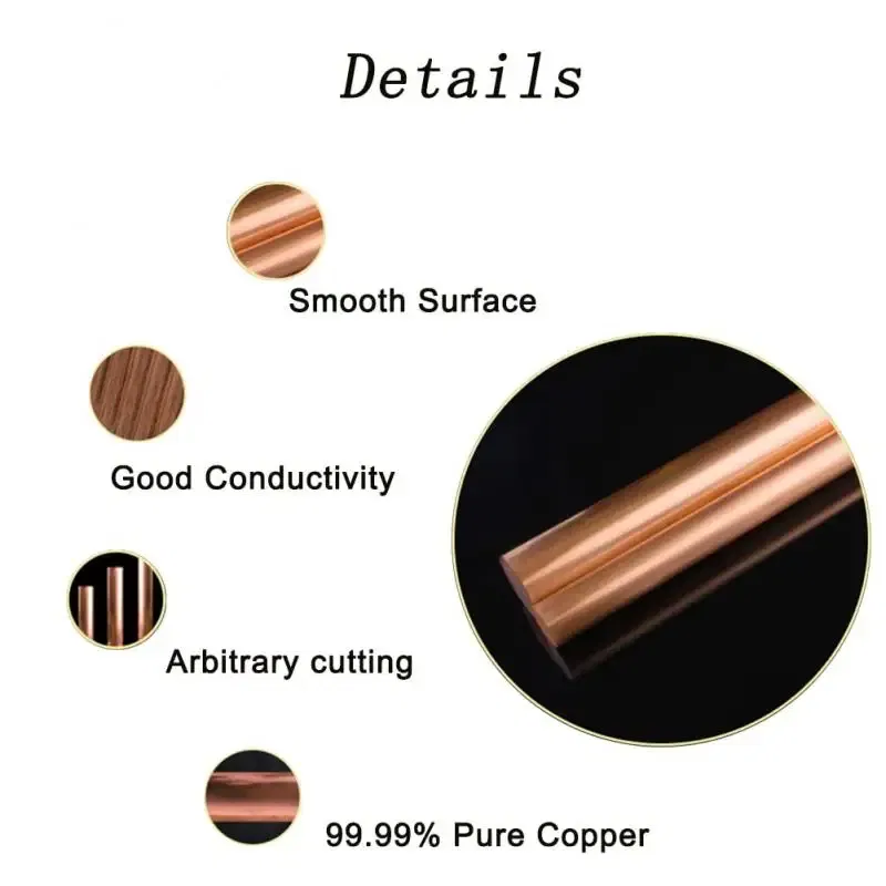 Color: grey, Specification: 10mm - 1pcs Copper Round Bar Metal Rod Milling Metalworking 3mm 4mm 5mm 6mm 8mm-30mm Length50mm-300mm Copper Rod