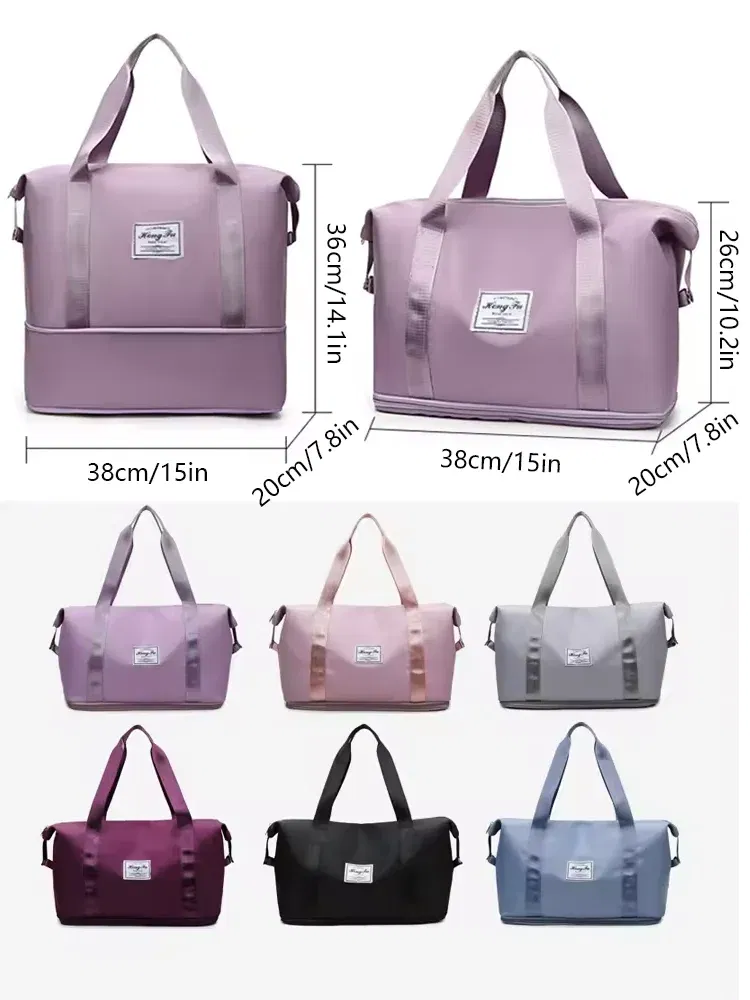 Color: plum - UNIXINU Carry On Travel Duffle Bag Nylon Waterproof Sports Gym Tote Bags for Women Large Capacity Storage Luggage Handbag