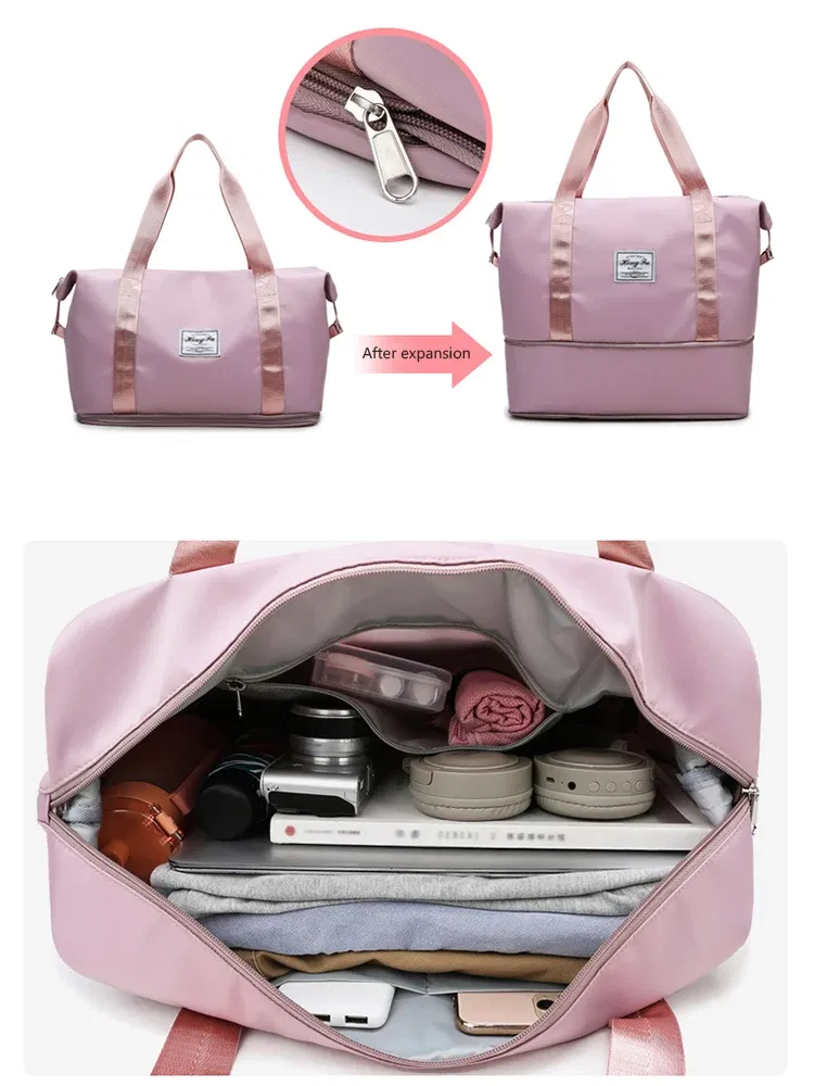 Color: plum - UNIXINU Carry On Travel Duffle Bag Nylon Waterproof Sports Gym Tote Bags for Women Large Capacity Storage Luggage Handbag
