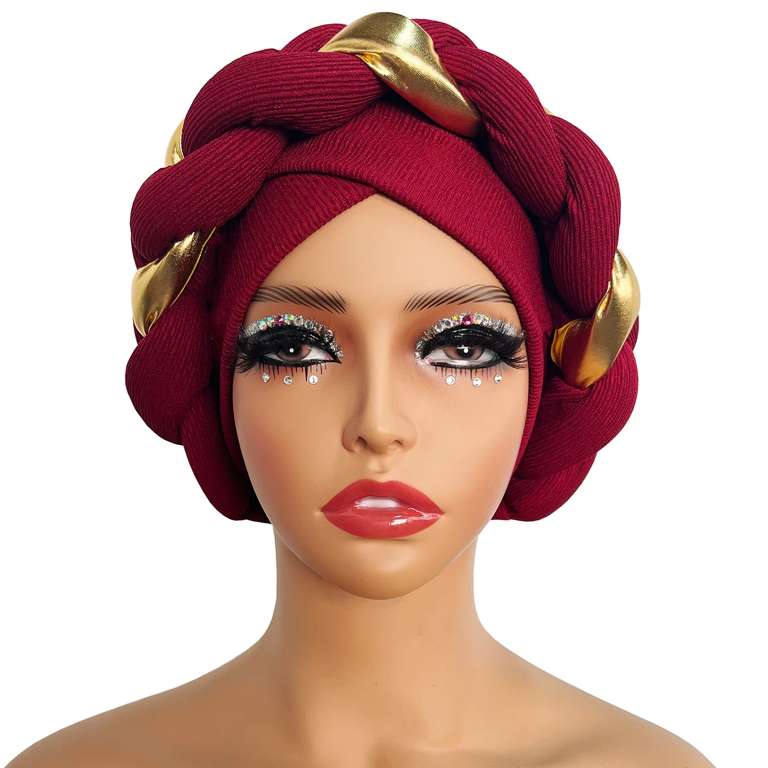 Color: Black, Ships From: CHINA - African Turban Cap Headdress Women's Pleated Hat Hair Accessories Arab Wrapped Muslim Hijab