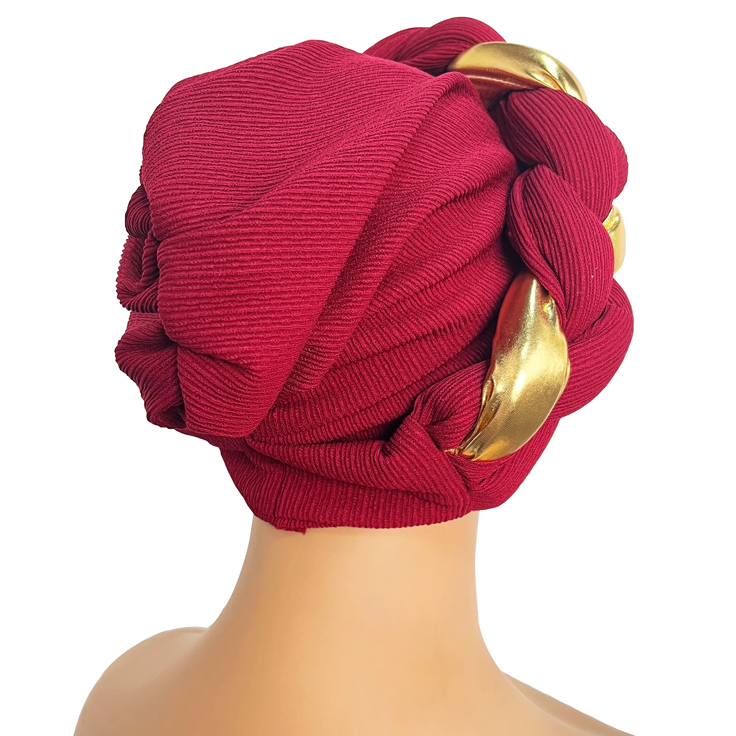 Color: Black, Ships From: CHINA - African Turban Cap Headdress Women's Pleated Hat Hair Accessories Arab Wrapped Muslim Hijab