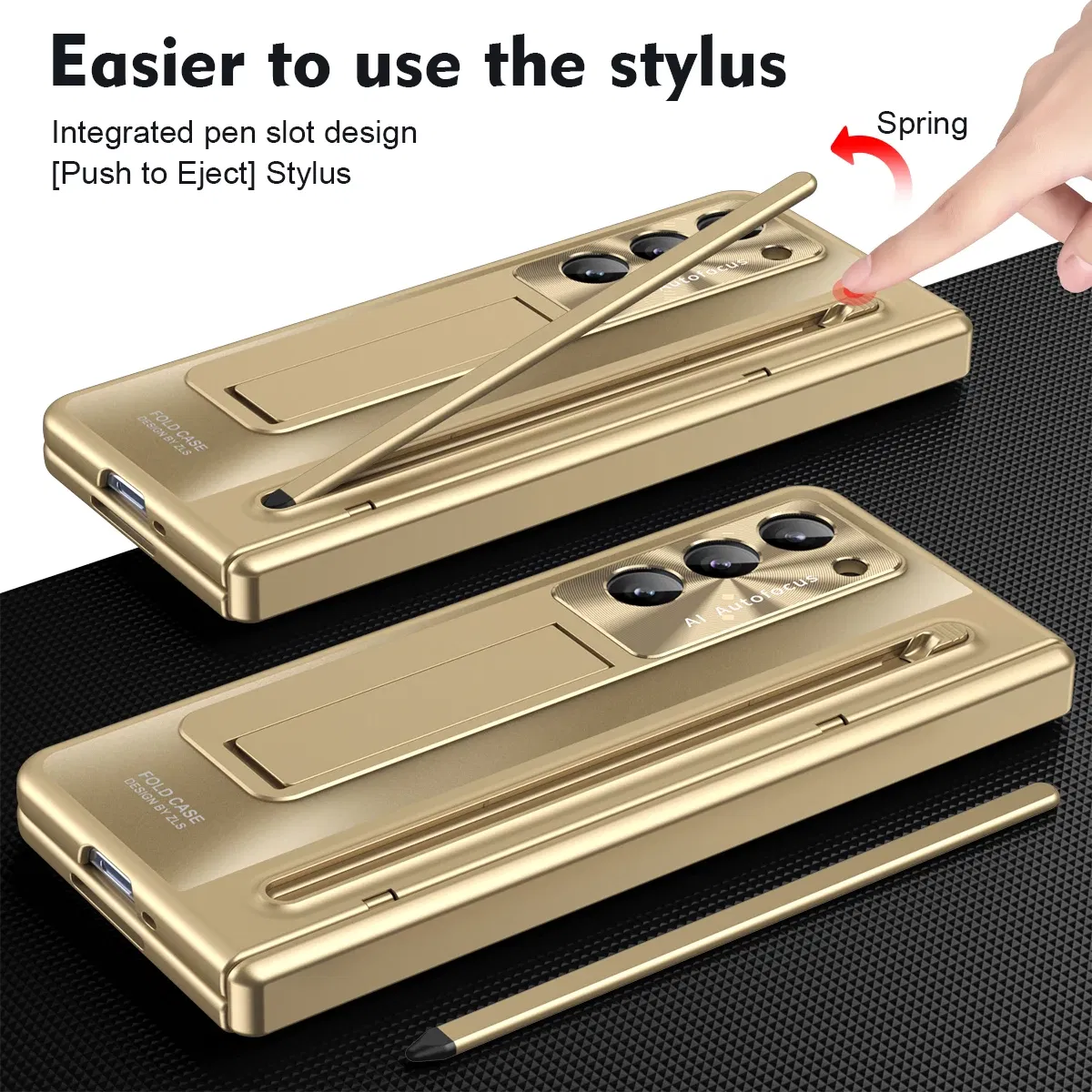 Color: Green, Material: Canvas - With Touch Pen For Samsung Galaxy Z Fold 6 5 4 Case Hinge Armor Shockproof Magnetic Kickstand 360 Full Protection Folding Cover