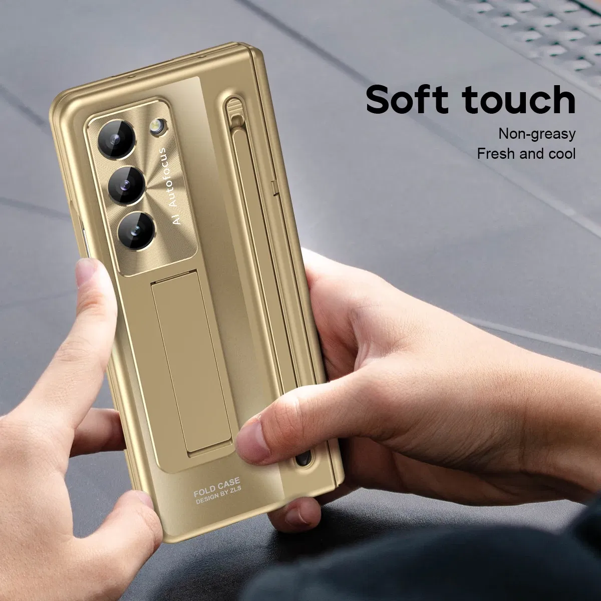 Color: Green, Material: Canvas - With Touch Pen For Samsung Galaxy Z Fold 6 5 4 Case Hinge Armor Shockproof Magnetic Kickstand 360 Full Protection Folding Cover