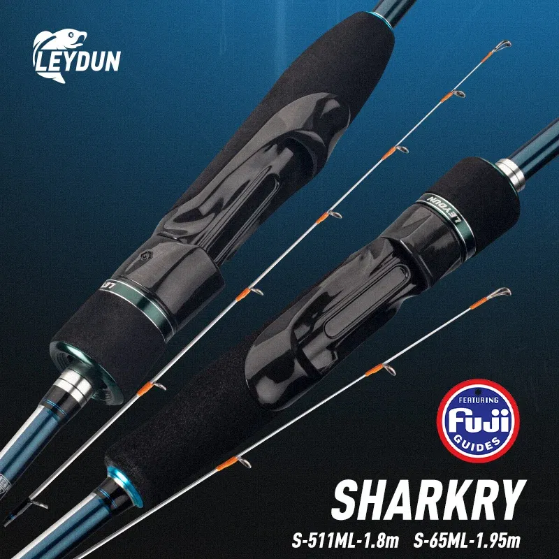 LEYDUN SHARKRY  Boat Tip Run Rod Pattern Squid Fishing Rod ML Soild Tip Ultra Light Carbon Reel seat FUJI Guide Spinning Rods