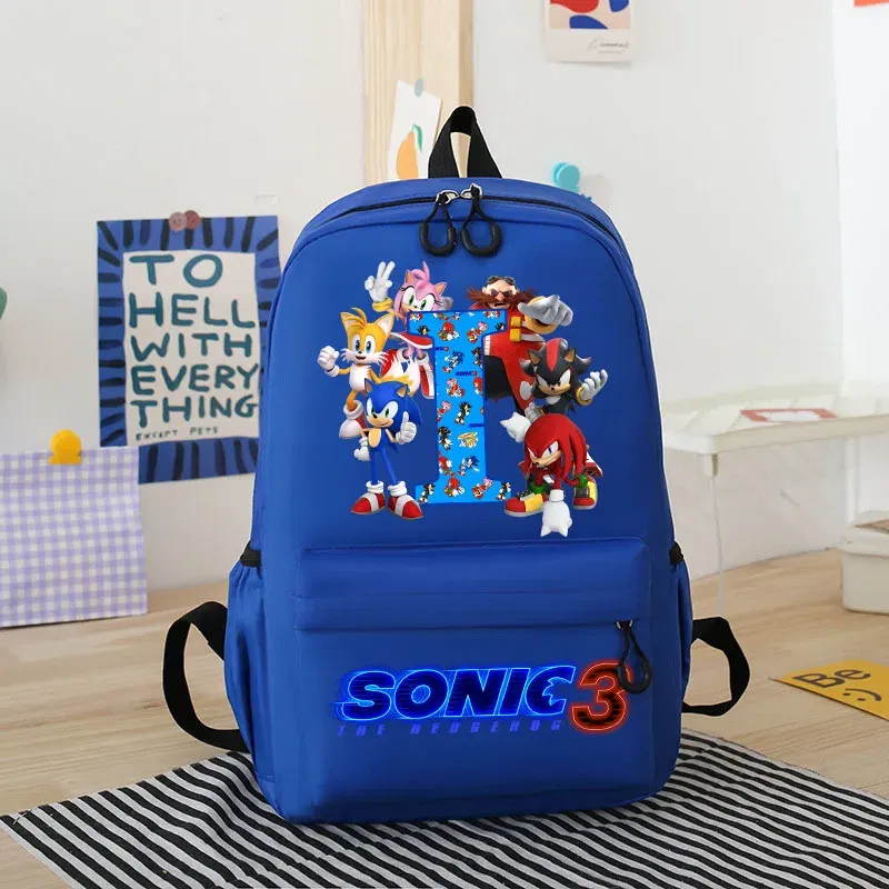 Color: Pink, Size: 12" - Sonics Children Cartoon Schoolbag Kids Anime Cute Backpack Boy Fashion Knapsack Student Casual Shoulders Book Bag Xmas Gift 2025