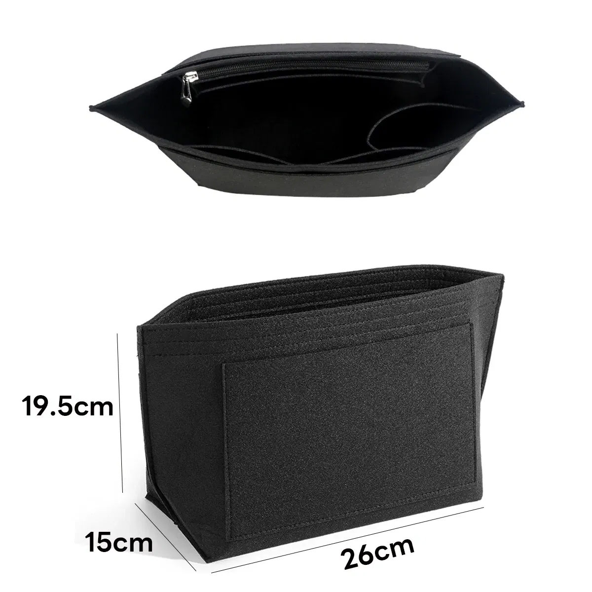 Color: Bronze - Felt Purse Organizer Insert for Longchamp Le Pliage S/ML Handbag Insert