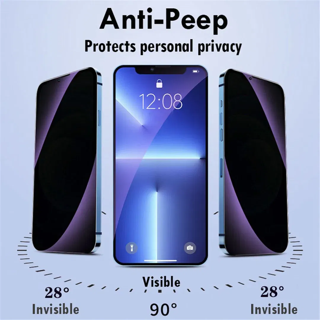 Color: Dark Magenta - Anti Blue Light Privacy Tempered Glass for iPhone 16 15 Pro Max 14 Plus 13 12 Mini 11 Eye Protection Clear Screen Protector Film