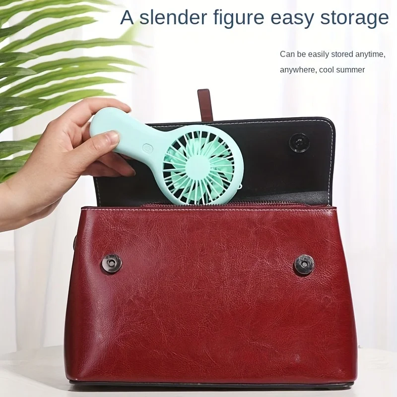 Color: Green - 800mAh Mini Portable Pocket Handheld Fan USB Charging Rechargeable Cool Air Travel Cooler Cooling Mini Fans