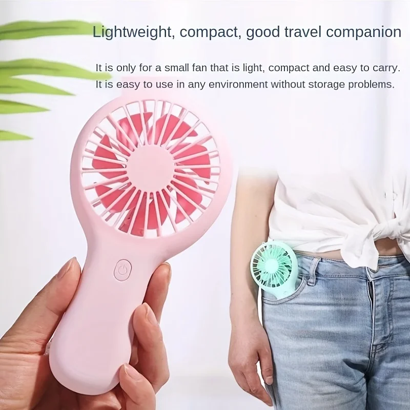 Color: Green - 800mAh Mini Portable Pocket Handheld Fan USB Charging Rechargeable Cool Air Travel Cooler Cooling Mini Fans