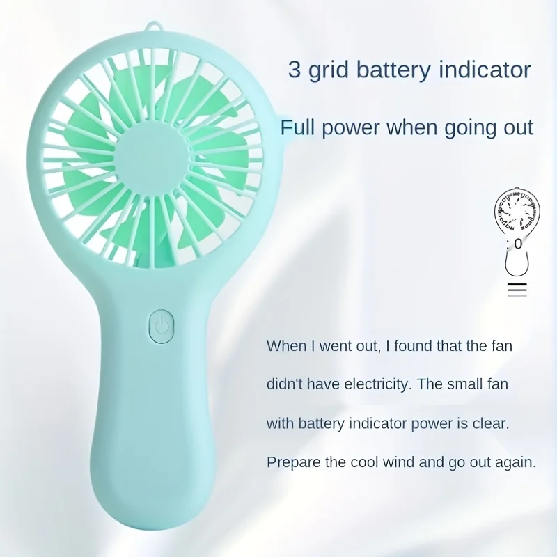 Color: Green - 800mAh Mini Portable Pocket Handheld Fan USB Charging Rechargeable Cool Air Travel Cooler Cooling Mini Fans