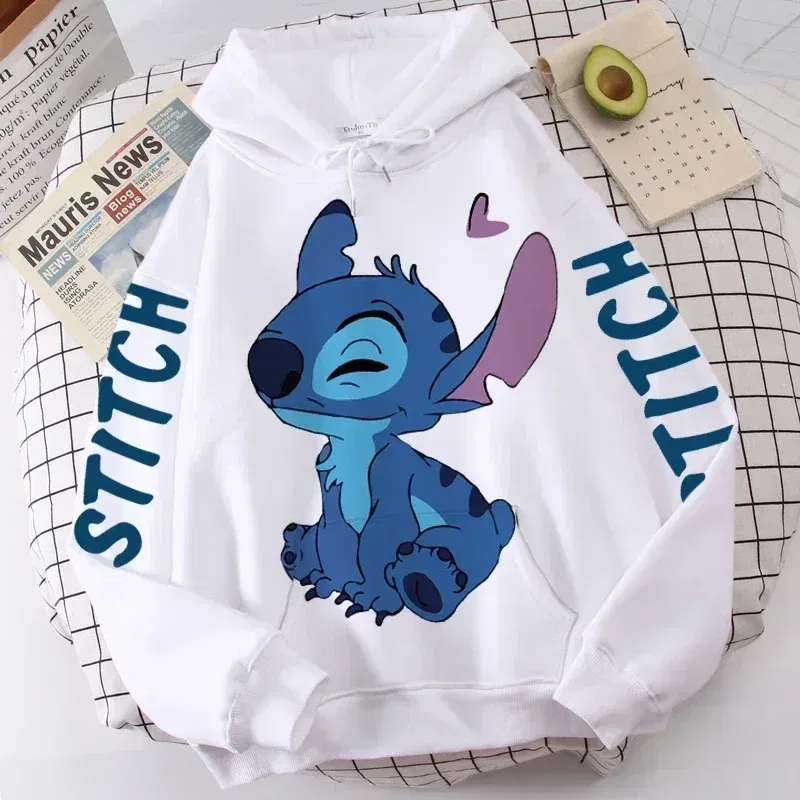 Color: Brown, Size: 7T - Disney Hoodie Fashion Stitch Angel Monster Letter Cartoon Sweatshirt Pullover Cute Harajuku Unisex Women's Pocket Top