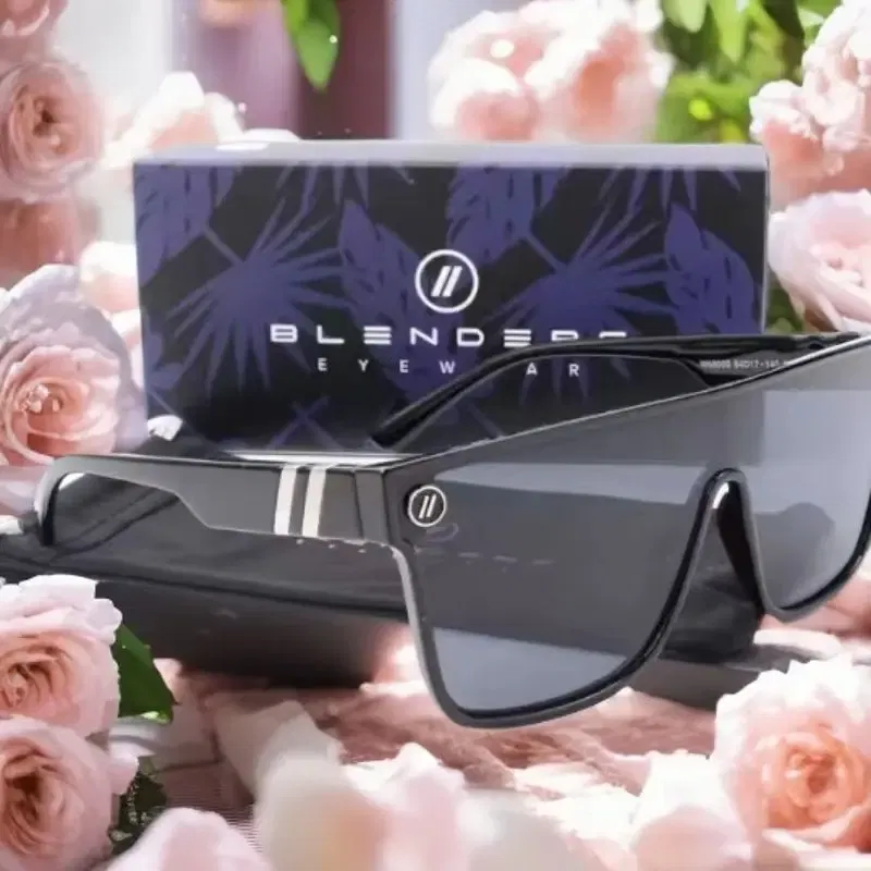 Lenses Color: Red - Mixed blue mirror UV protection lens Men's sunglasses Retro fashion Square Blender Men's sunglasses 68009: With box