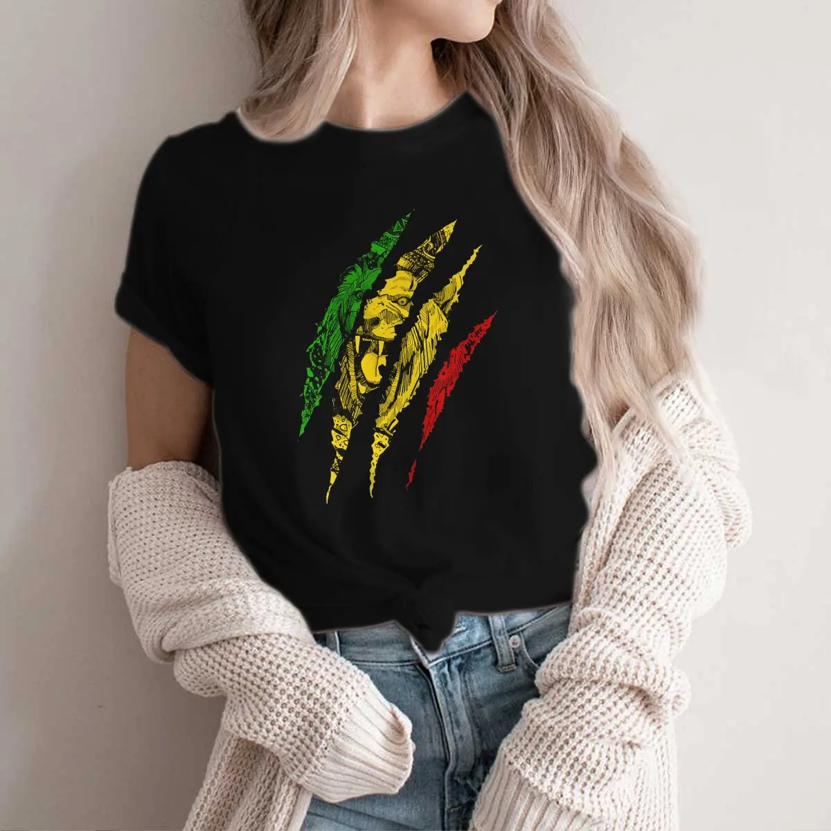 Color: black, Size: M - Rasta Design Polyester TShirts Warrior Lion Of Judah King Rasta Reggae Jamaica Roots Distinctive Homme T Shirt
