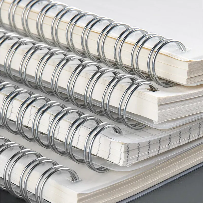 Color: WHITE, Size: A4 - A4 A5 B5 Spiral book coil Notebook To-Do Lined DOT Blank Grid Paper Journal Diary Sketchbook For School Supplies Stationery