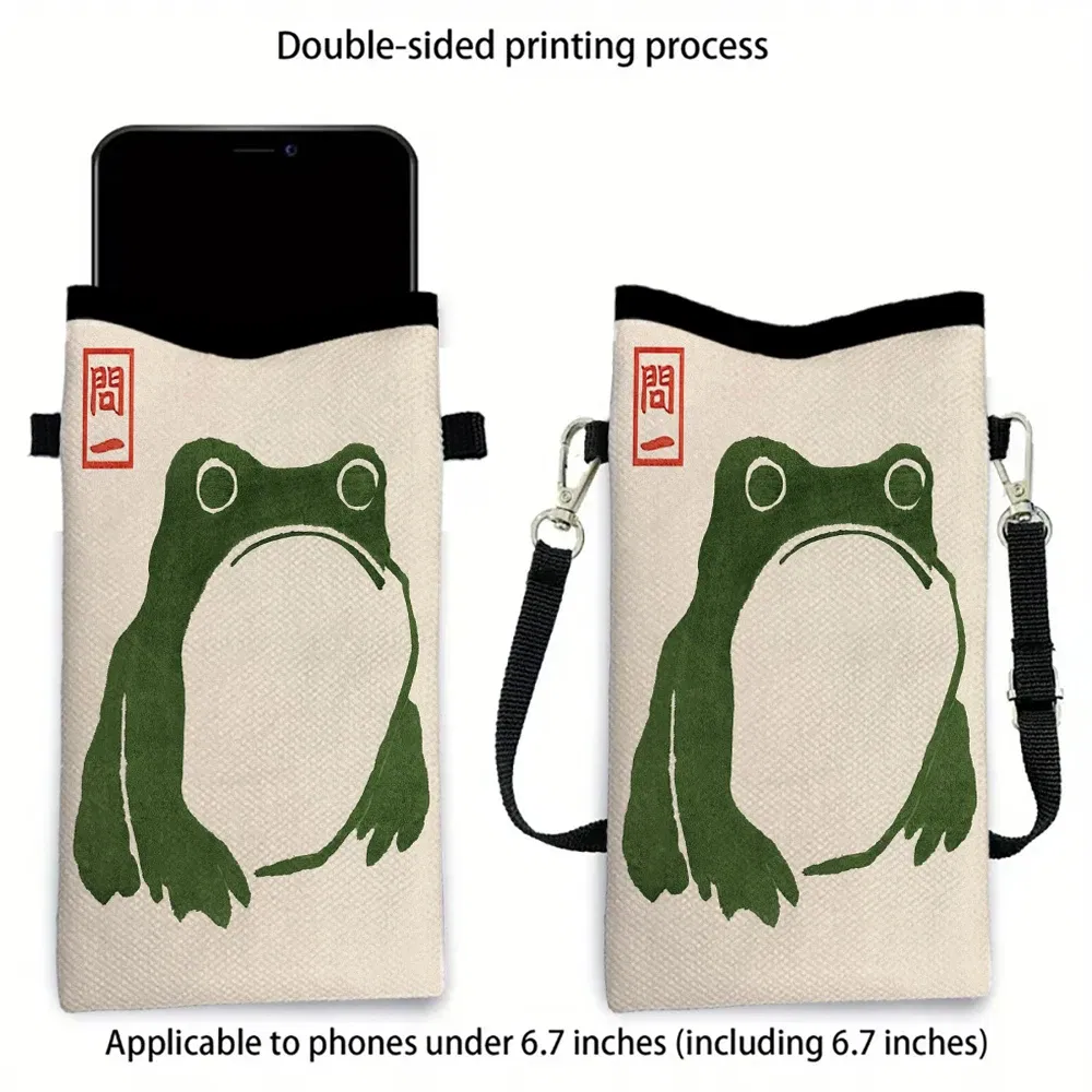Color: Blue, Size: Extra Large - Frog CrossbodyBag Print Phone Wallet with AdjustableShoulder Strap Unisex Design ForDailyUse,Travel10.7