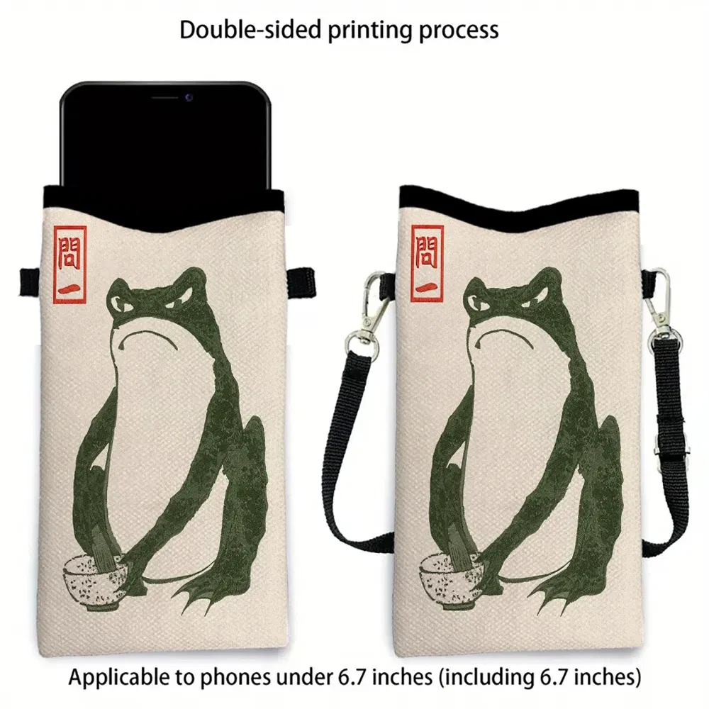 Color: Blue, Size: Extra Large - Frog CrossbodyBag Print Phone Wallet with AdjustableShoulder Strap Unisex Design ForDailyUse,Travel10.7