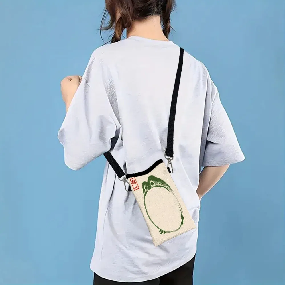 Color: Blue, Size: Extra Large - Frog CrossbodyBag Print Phone Wallet with AdjustableShoulder Strap Unisex Design ForDailyUse,Travel10.7