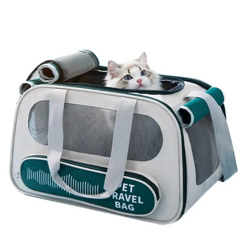Color: Black - Pet carrier cat breathable pet backpack outdoor cat bag camping kitten bag