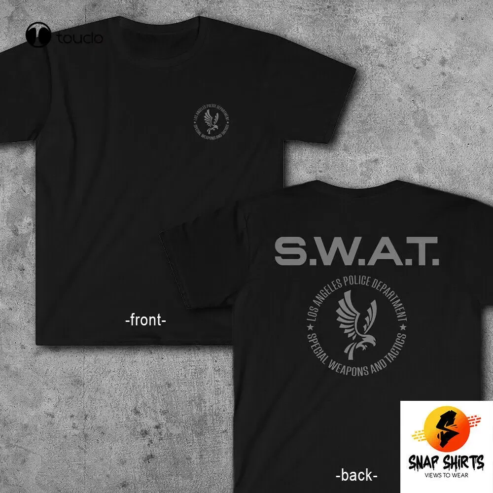 Color: Brown, Size: M - New Lapd Swat Tv Series S.W.A.T. Inspired T Shirt Los Angeles Dep Tee T-Shirt