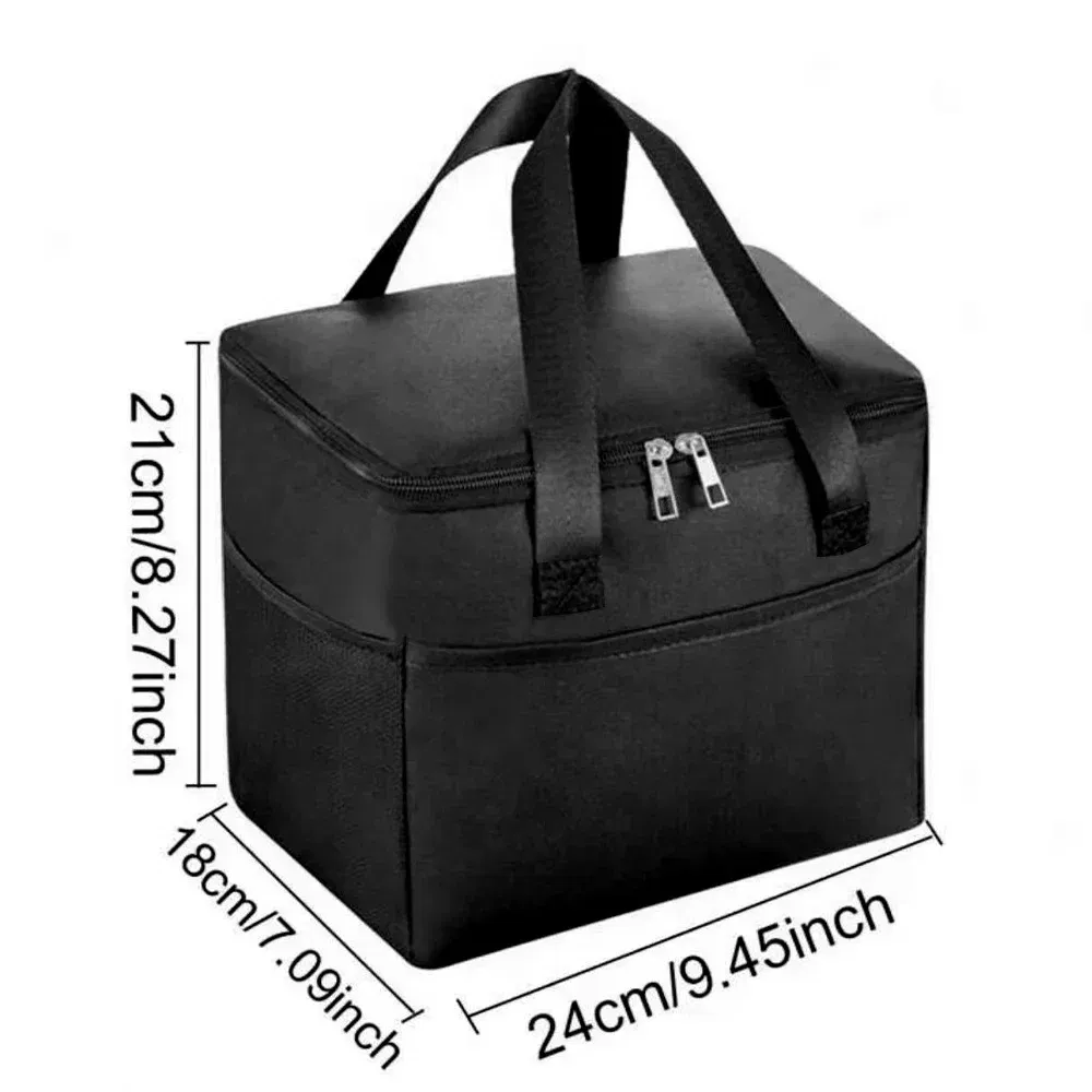 Color: GRAY - Thermal Bag Portable Lunch Bags Insulated Cooler Bag Food Bento Bags Printing Gold Letter Series Travel Picnic Storage Ice Bags