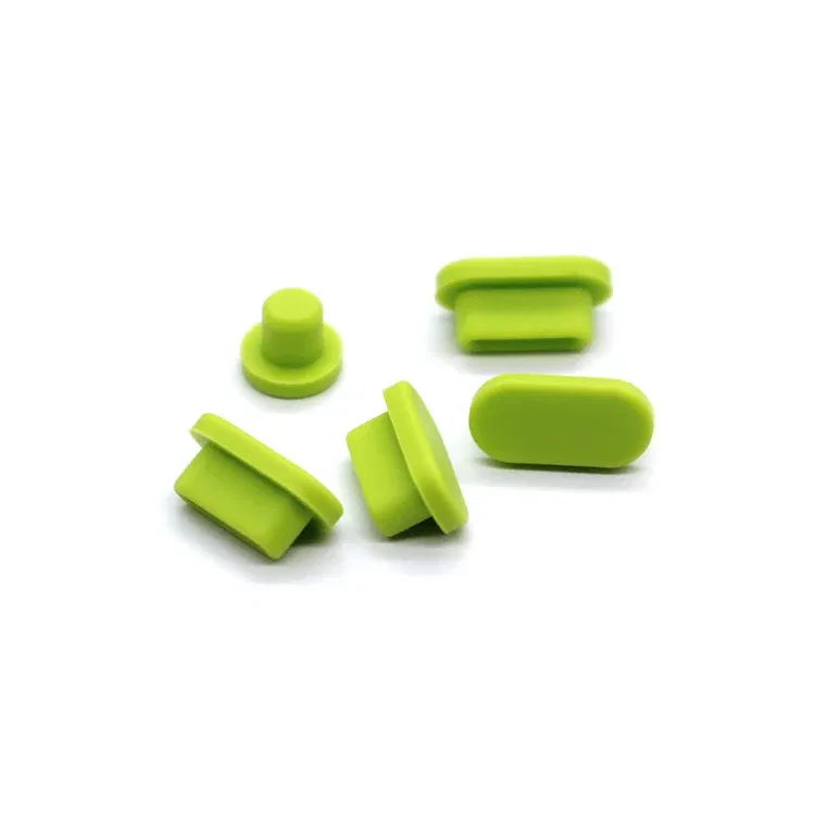 Color: green - 5pcs/set Silicone Data Port Anti Dustproof Plugs For MacBook Air 13 A1932 Touch Bar 13&15 Dust Plug Stopper Cover Set