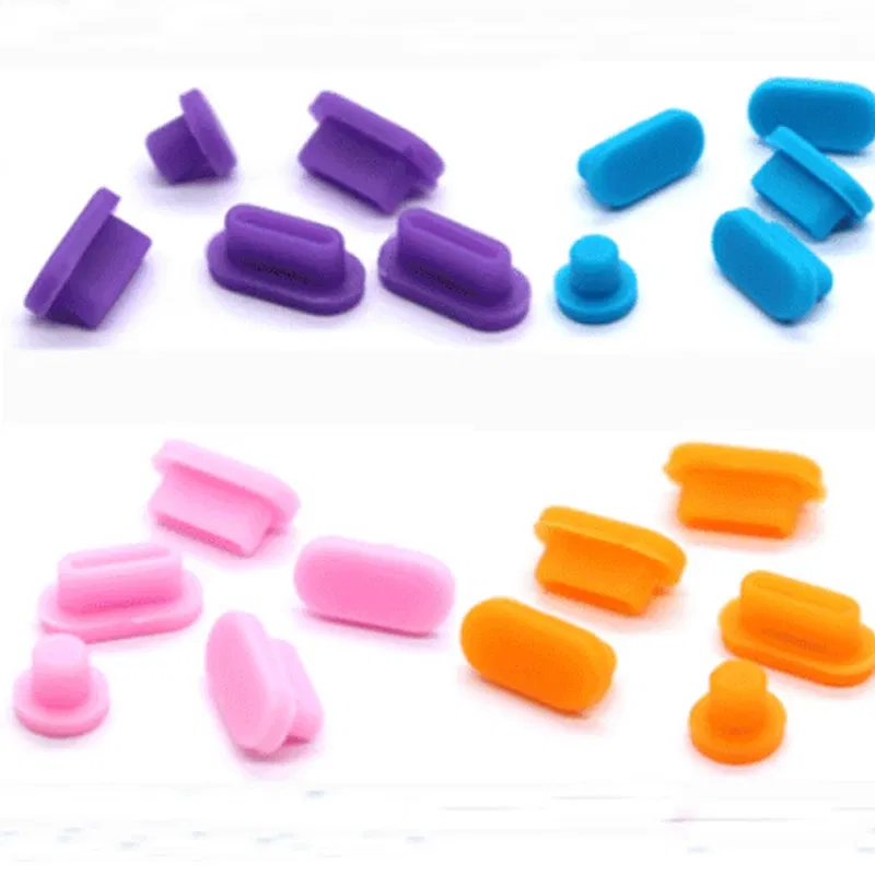 Color: green - 5pcs/set Silicone Data Port Anti Dustproof Plugs For MacBook Air 13 A1932 Touch Bar 13&15 Dust Plug Stopper Cover Set