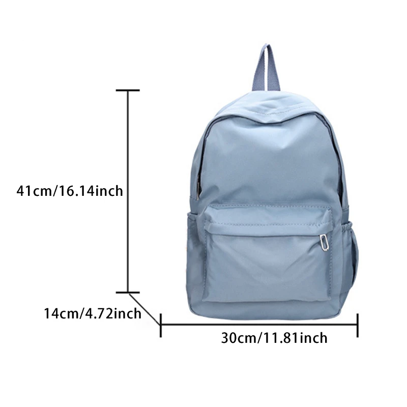 Color: black - Women Schoolbag Waterproof Large Capacity School Backpack Smooth Zipper Solid Color Teens Girl Casual Daypack Bag Student Supply