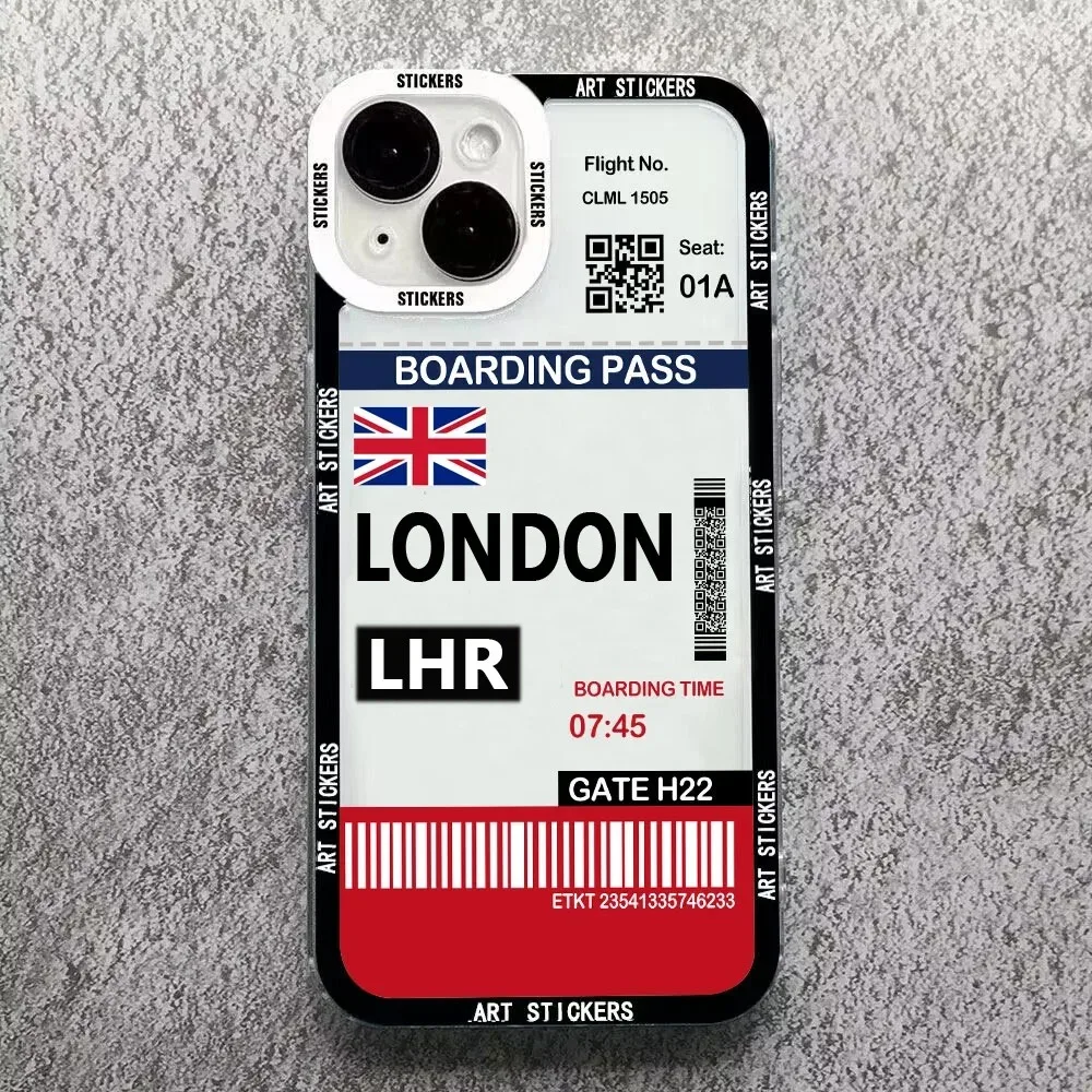 Color: GRAY, Material: Nylon - World City Travel Ticket Label Phone Case For Samsung Galaxy S10 S20 S21 S22 S23 S24 FE Plus Ultra Note 20 New York Paris