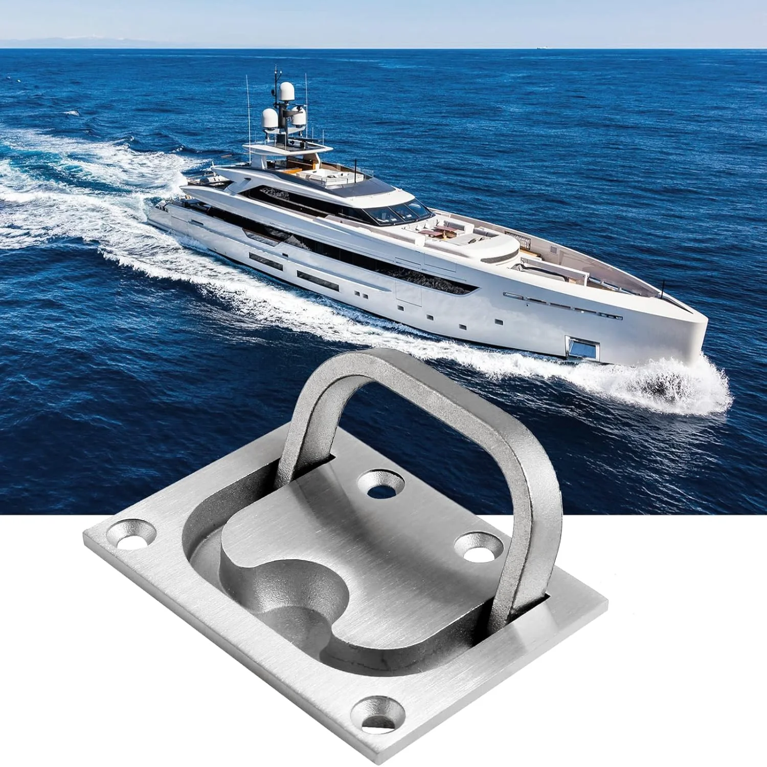 Color: Light Grey, Ships From: CHINA - 1Pcs Marine Boat Ring  Pull Handle, Flush  Cabinet Pulls Recessed Trap Door Handle 316 Stainless Steel Hidden  Pull for Deck Dra