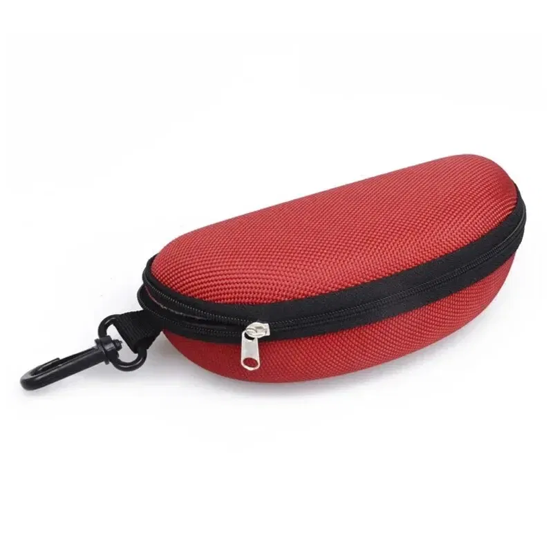 Color: black - Glasses Storage Box Men Women Sunglasses Reading Protector Cover Travel Portable EVA Zipper with Hook Eyeglasses Case