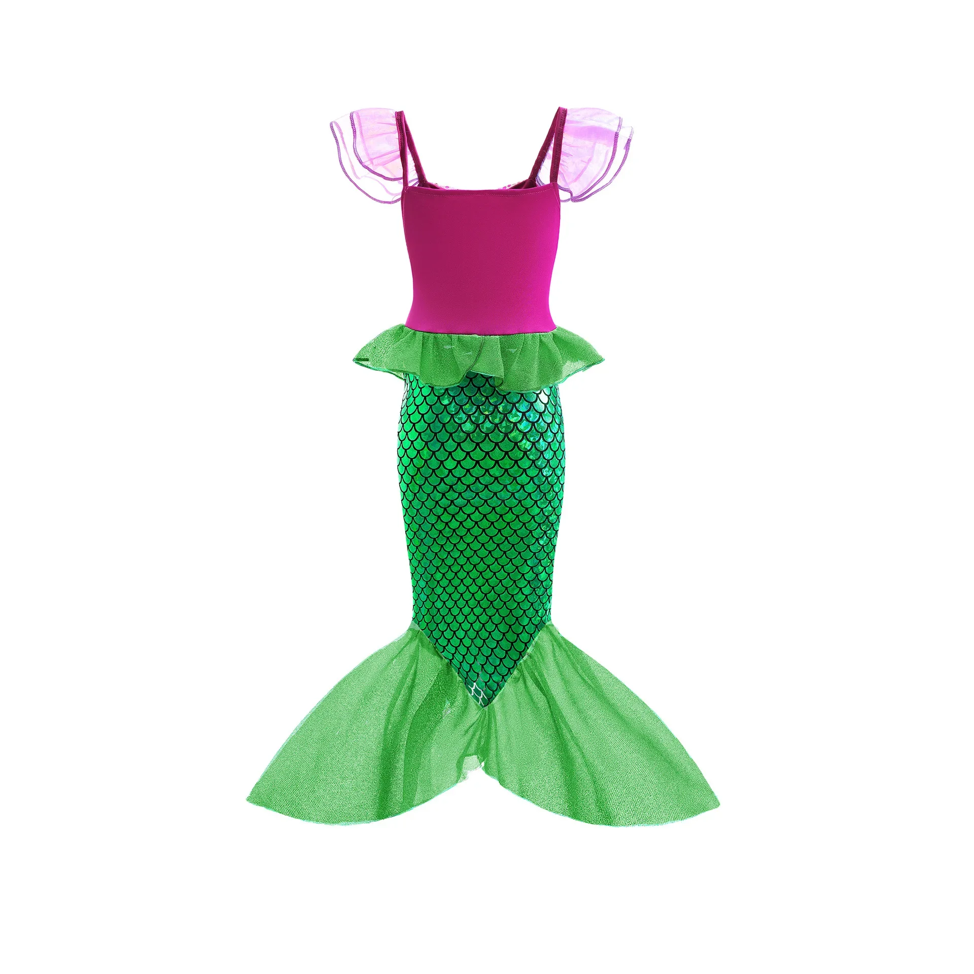 Color: Lavender, Kid Size: 12 - Disney Little Mermaid Ariel Costumes for Girls Princess Dress Cosplay Halloween Carnival Kids Birthday Party Dress Up Clothing